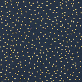 tessuto in cotone popeline Punti fini – blu notte/oro, 