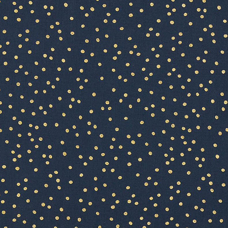 tessuto in cotone popeline Punti fini – blu notte/oro, image number 1