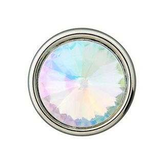 bottone in poliestere con gambo e strass  – mix di colori, 
