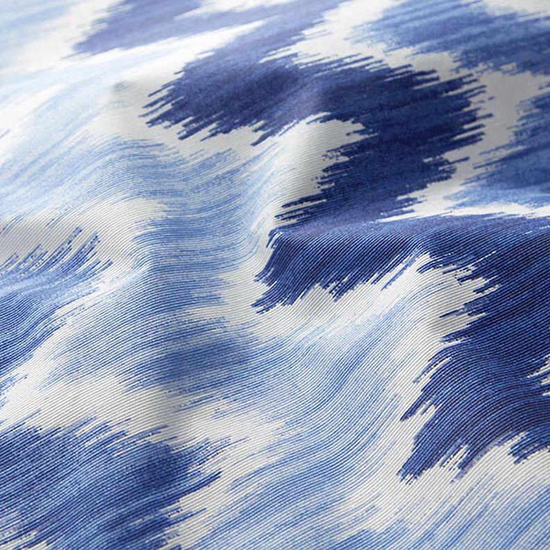 cotone rivestito, stampa ikat – blu/bianco,  image number 2