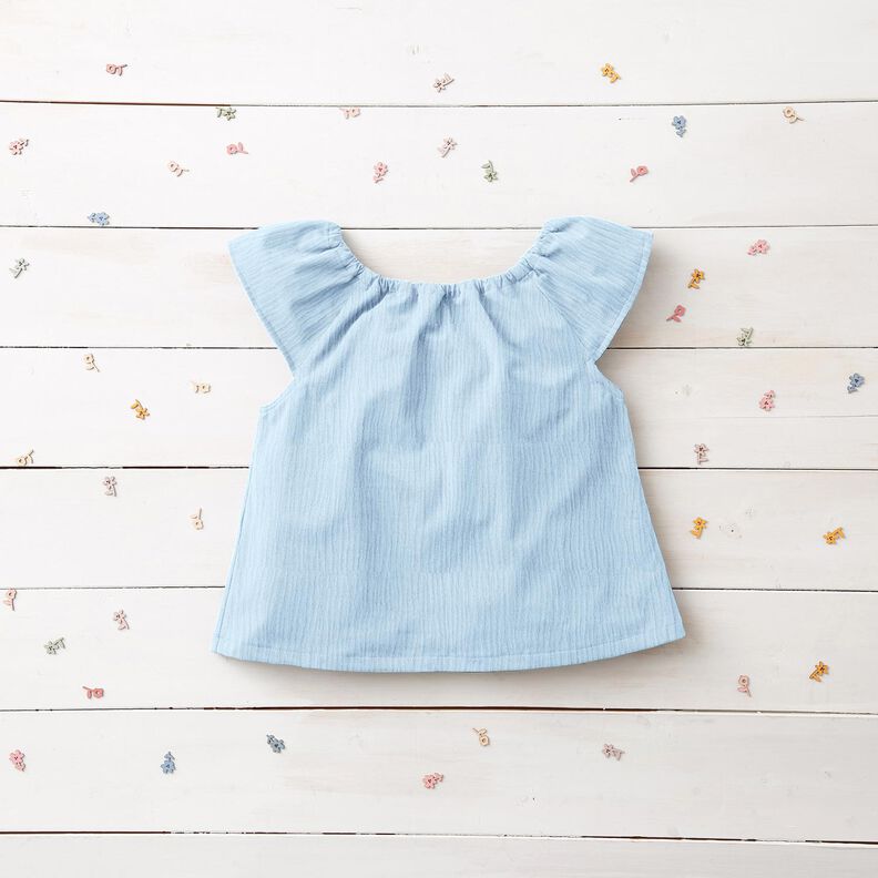 mussolina / tessuto doppio increspato – azzurro baby,  image number 8