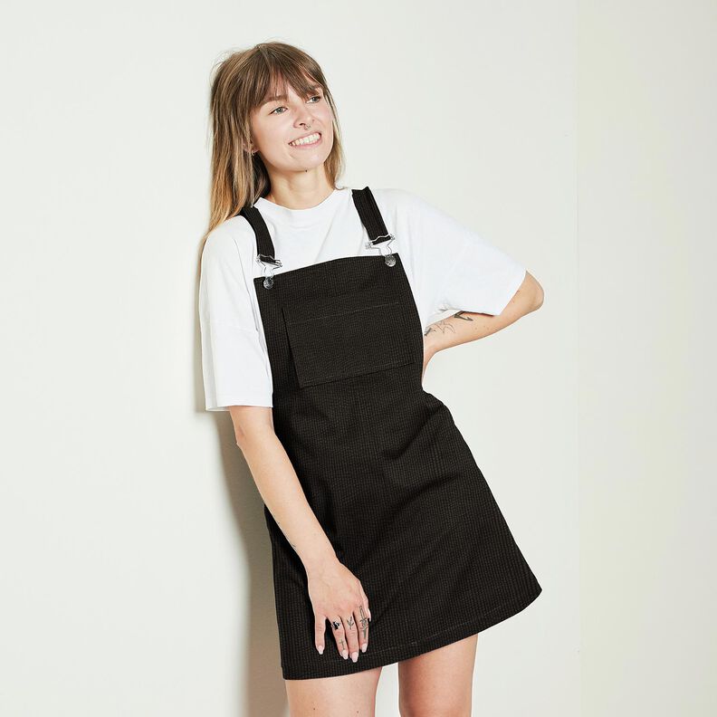 velluto a coste larghe Bubble tinta unita – nero,  image number 8