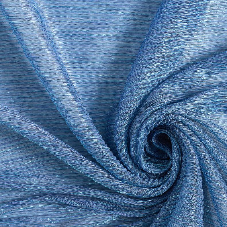 Plissettato con righe trasparenti glitterate – blu,  image number 3