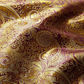 jacquard abbigliamento, paisley effetto metallizzato – lillà/oro, 