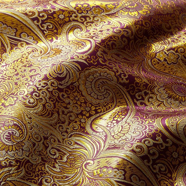 jacquard abbigliamento, paisley effetto metallizzato – lillà/oro,  image number 2
