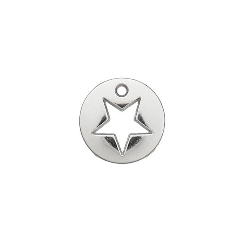 decorazione, stella [ Ø 12 mm ] – argent metallica,  image number 1