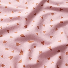 jersey di cotone Cuori vorticosi – rosa antico chiaro, 