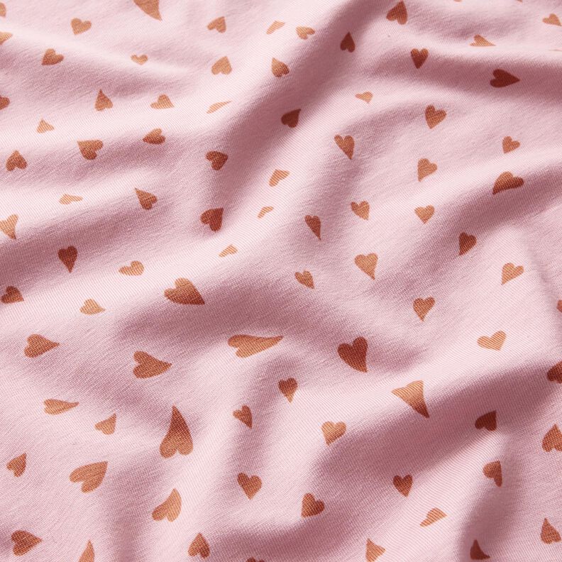jersey di cotone Cuori vorticosi – rosa antico chiaro,  image number 2