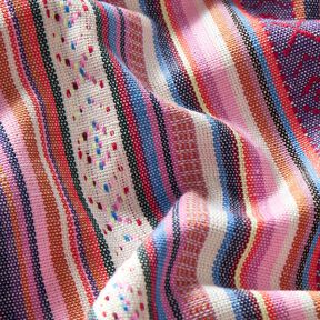 tessuto arredo Jacquard Righe di pastello – rosa/lillà, 
