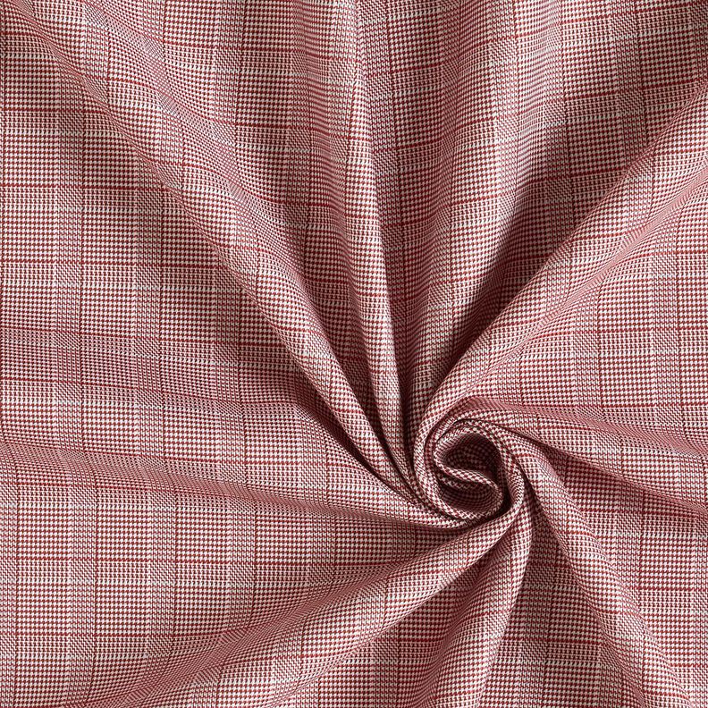 Misto cotone Principe di Galles – bianco/rosso borgogna, image number 3