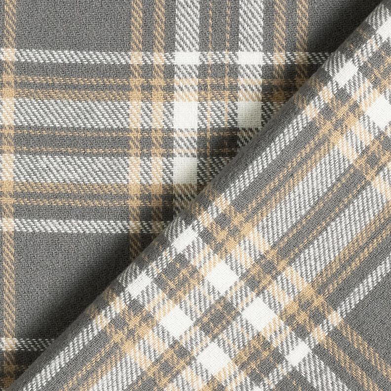 flanella di cotone quadri – grigio/bianco, image number 4
