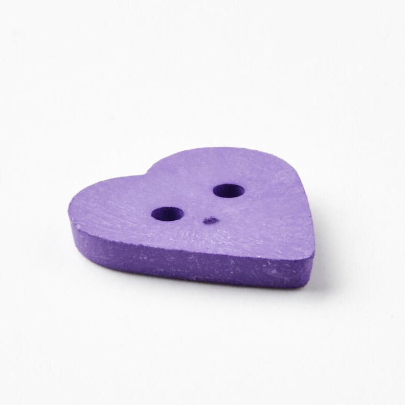 Bottone a forma di cuore [Ø 15 mm] – lavanda,  image number 3