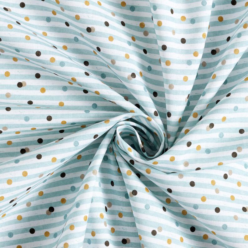 popeline di cotone Righe e pois stampa digitale – avorio/blu cielo,  image number 3