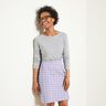 Cotone elasticizzato a quadri – bianco/lavanda,  thumbnail number 7