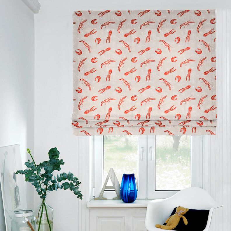 tessuto arredo panama Granchio – anacardo/rosso fuoco, image number 6