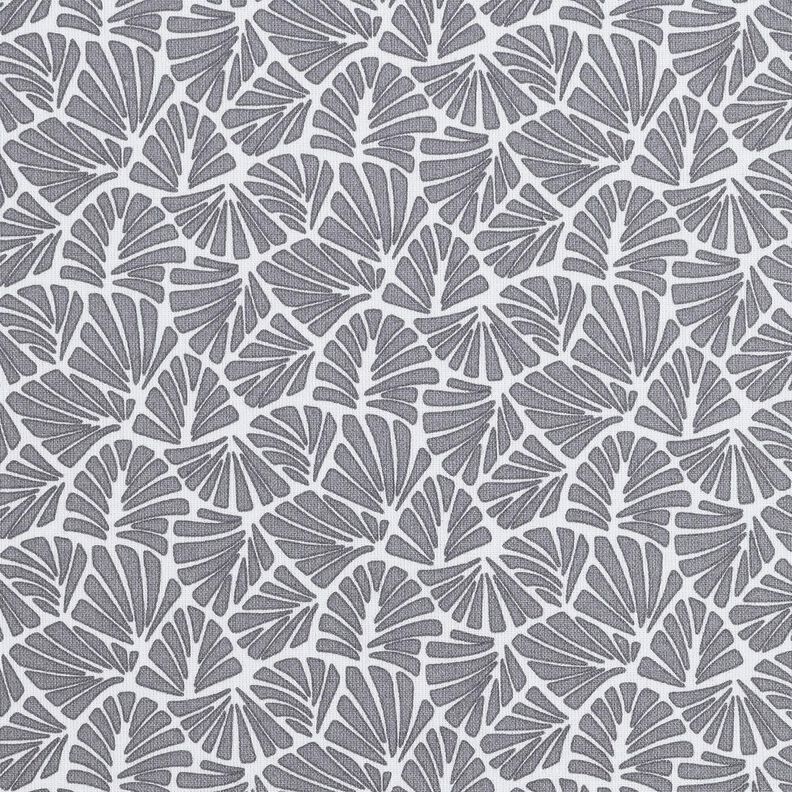 cotone rivestito Mini foglie astratte – grigio/bianco,  image number 1