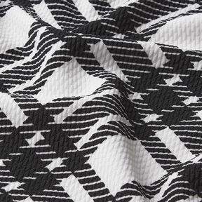 Tessuto jacquard con struttura a quadri – nero/bianco, 