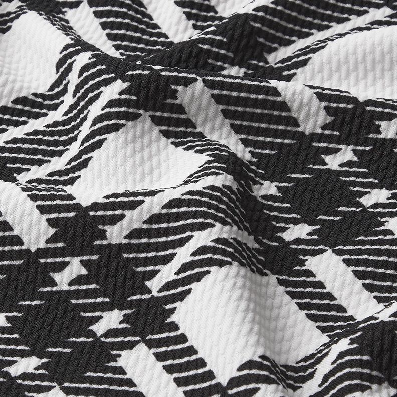 Tessuto jacquard con struttura a quadri – nero/bianco,  image number 2
