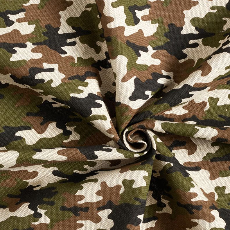 tessuto arredo mezzo panama Camouflage – naturale/verde oliva scuro,  image number 3