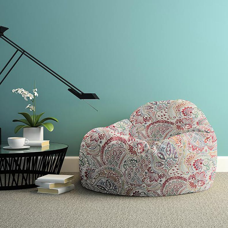 tessuto arredo gobelin paisley colorato – bianco lana,  image number 7