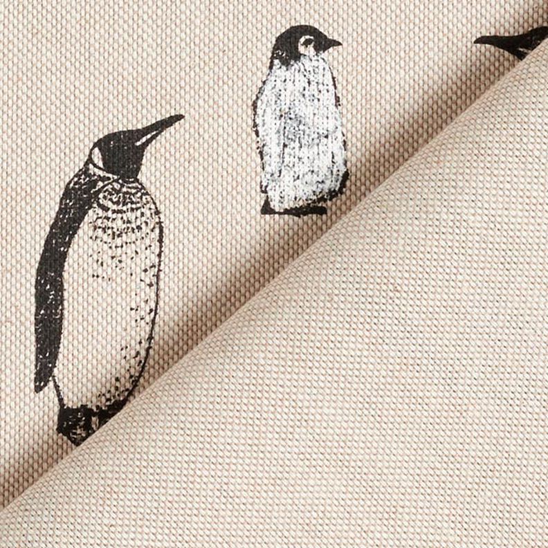 tessuto arredo mezzo panama pinguini – naturale,  image number 6