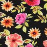 Tessuto di viscosa Grandi fiori in stampa digitale – nero/porpora,  thumbnail number 1