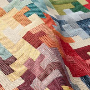 tessuto arredo gobelin Tetris – rosso carminio/verde, 
