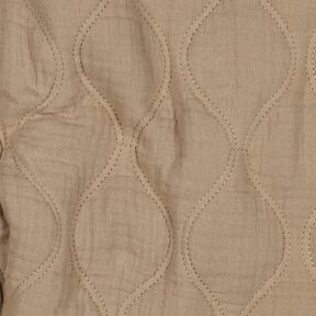 tessuto trapuntato mussola Onde – beige scuro, 