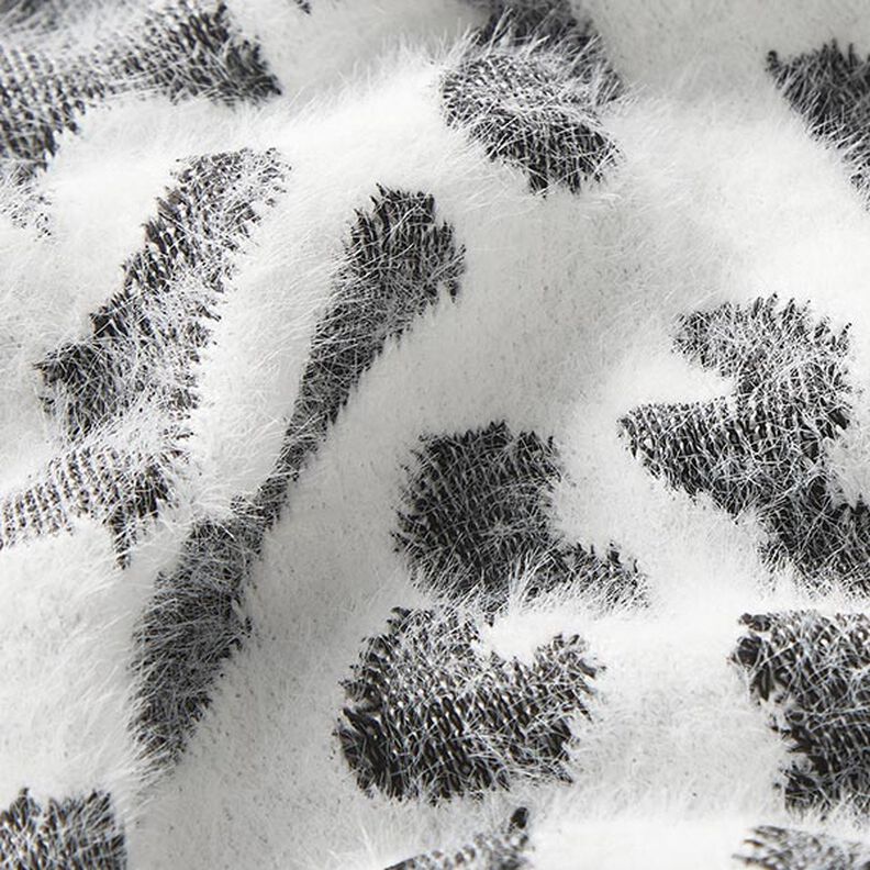 jacquard in maglia, motivo leopardato astratto – bianco,  image number 2