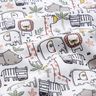 tessuto in cotone cretonne piccoli animali selvatici – grigio argento,  thumbnail number 2
