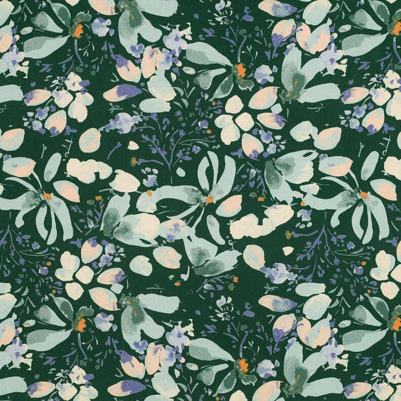 Tessuto di viscosa Fiori primaverili in stampa digitale – verde scuro/menta chiaro,  image number 1