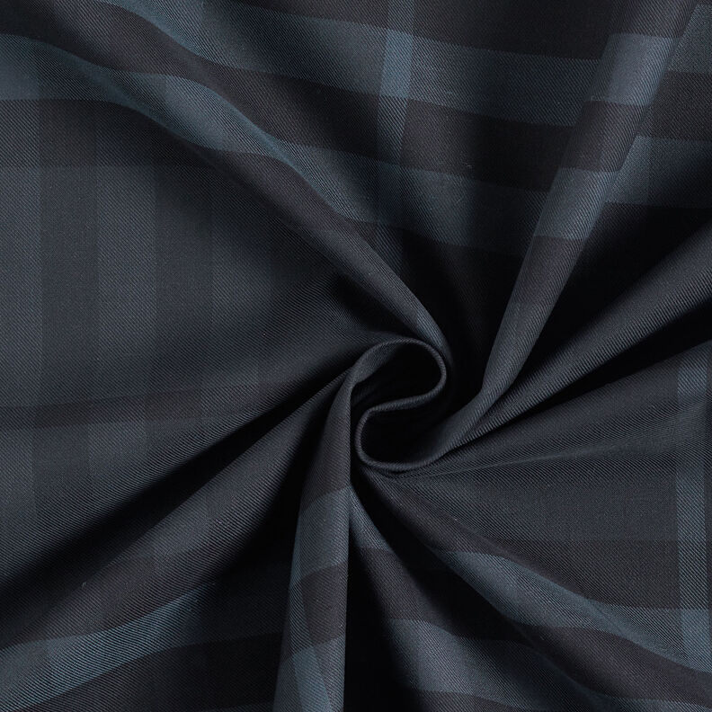 Tessuto per camicia a quadri scozzesi – blu notte/nero,  image number 3