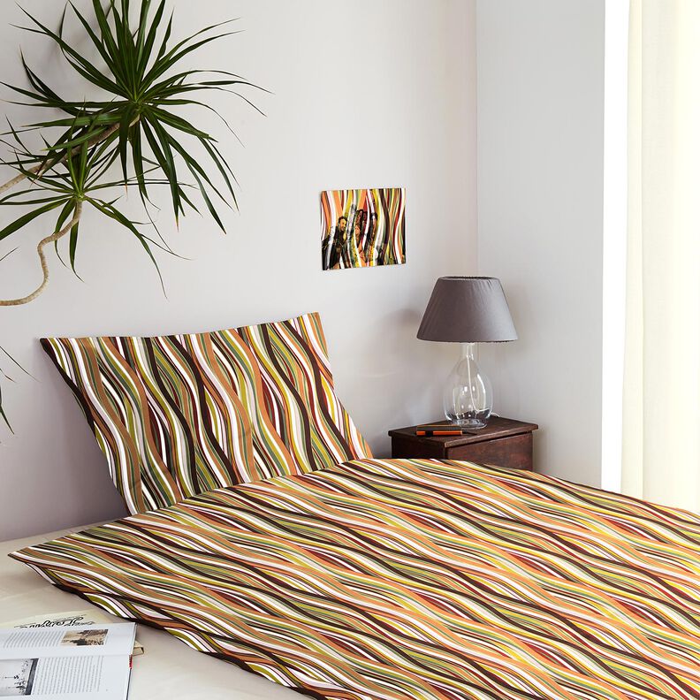 tessuto in cotone cretonne Strisce curve &ndash; bianco/arancio chiaro,  image number 6