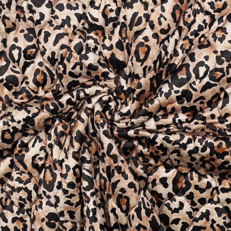 tessuto trapuntato Stampa digitale Leopardo – marrone chiaro/nero, image number 3