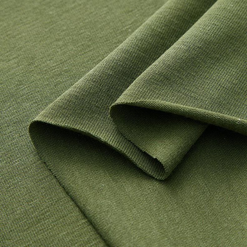 bambù jersey di viscosa tinta unita – verde oliva,  image number 4