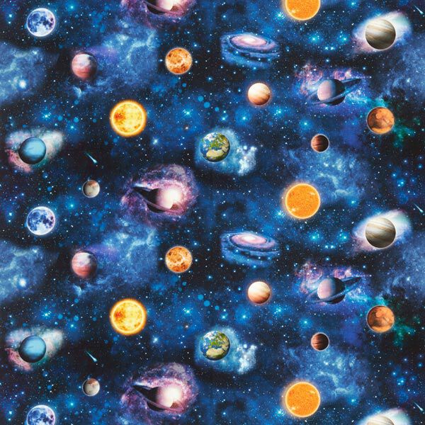 tessuto arredo stampa digitale stelle – nero, image number 1