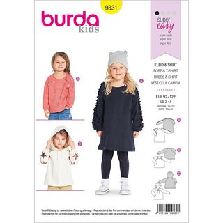 maglia-abito | felpa | felpa con cappuccio, Burda 9331 | 92 - 122, 