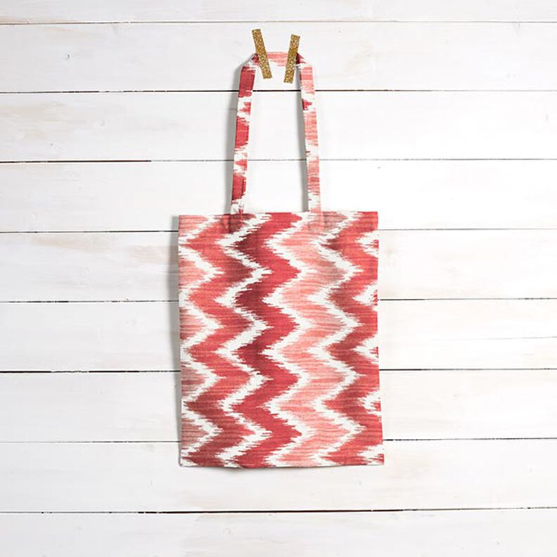 cotone rivestito, stampa ikat – rosso/bianco,  image number 7
