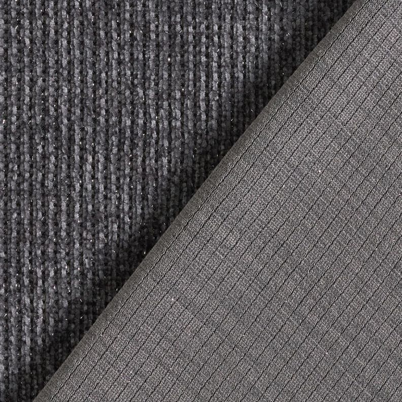 Ciniglia glitterata – grigio ardesia/argento effetto metallizzato | Resto 80cm,  image number 4