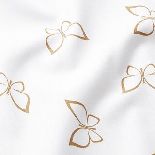Popeline di cotone con farfalle – bianco, 