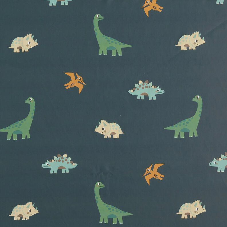 tessuto per impermeabili Dinosauri felici stampa digitale – granito,  image number 1