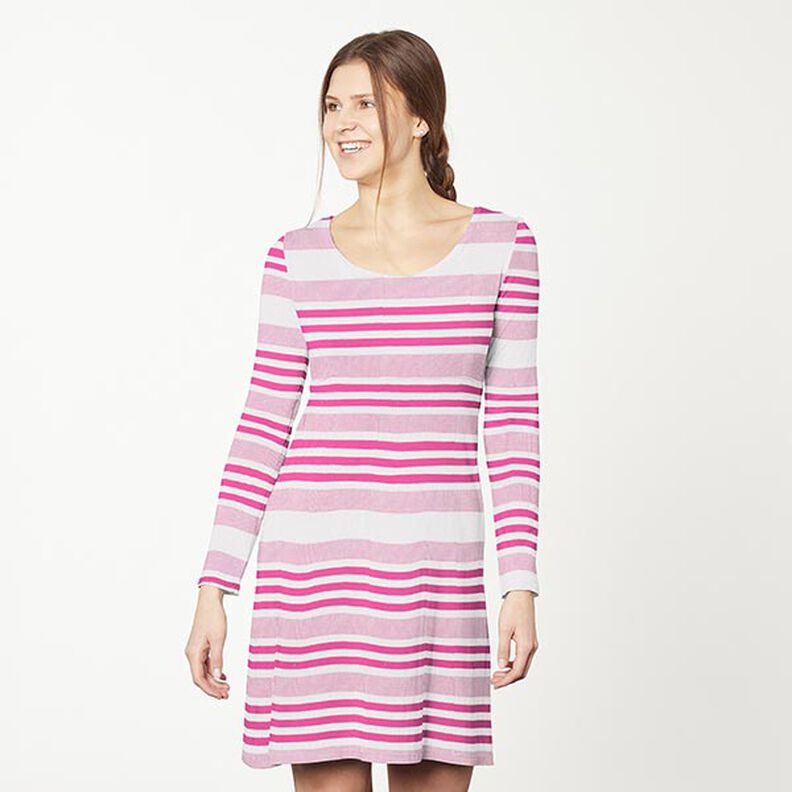 jersey di viscosa effetto stropicciato – bianco/pink,  image number 6