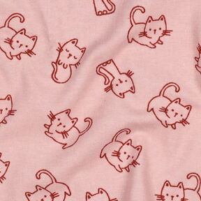 flanella di cotone Gatti | by Poppy – rosa antico chiaro/rosso borgogna, 