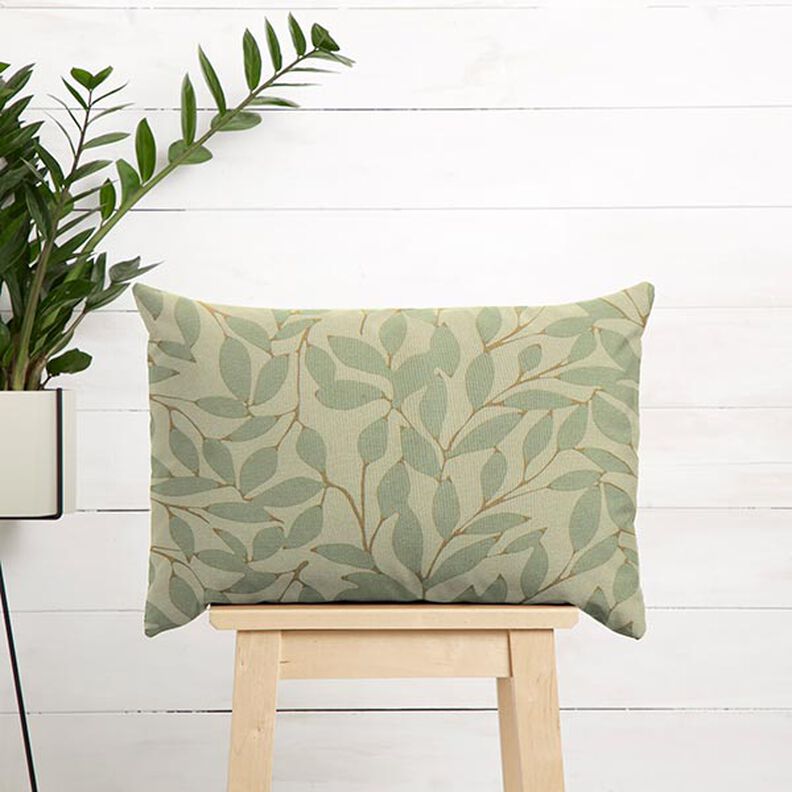 tessuto arredo tessuto canvas foglie sfumate – naturale/canna palustre,  image number 7