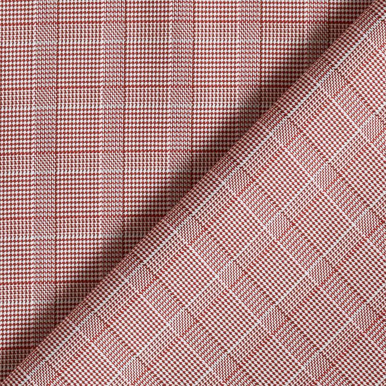 Misto cotone Principe di Galles – bianco/rosso borgogna, image number 4