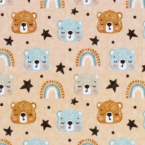 popeline di cotone Teste d'orso e arcobaleni stampa digitale – beige, 