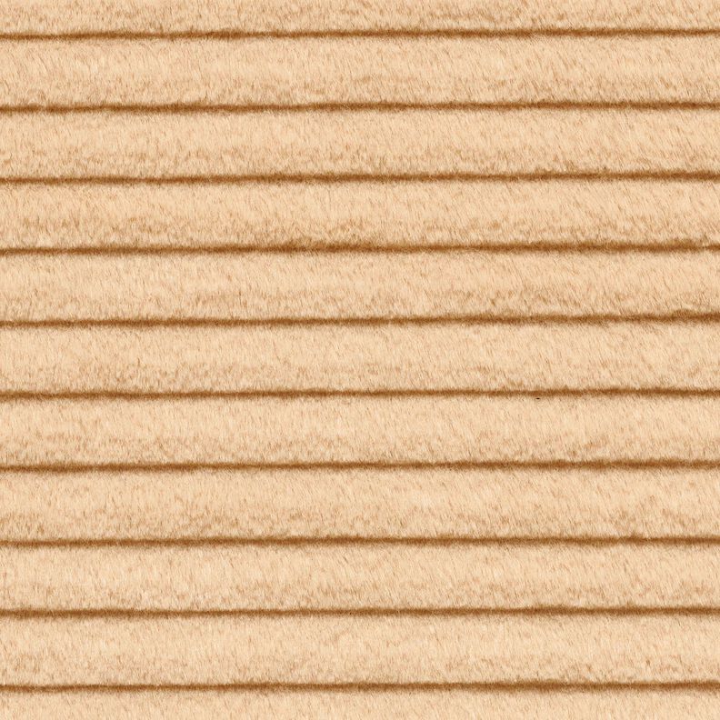 Pelliccia sintetica a righe orizzontali larghe – beige, image number 1
