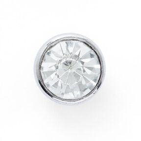 occhiello bottone in metallo con strass [ Ø10 mm ] – argent metallica, 