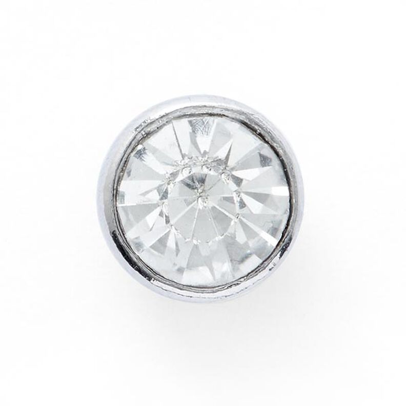 occhiello bottone in metallo con strass [ Ø10 mm ] – argent metallica,  image number 1