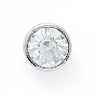 occhiello bottone in metallo con strass [  Ø10 mm ] – argent metallica, 